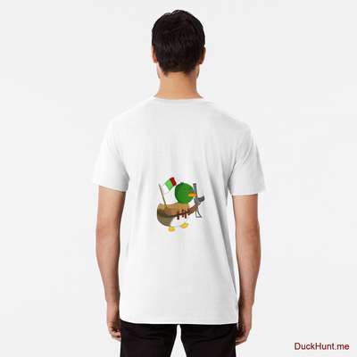 Kamikaze Duck White Premium T-Shirt (Back printed) image