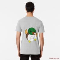 Super duck Heather Grey Premium T-Shirt (Back printed)