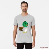 Normal Duck Heather Grey Premium T-Shirt (Front printed)
