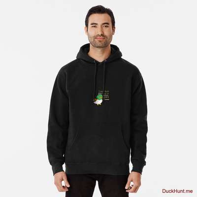 Prof Duck Black Pullover Hoodie (Front printed) image
