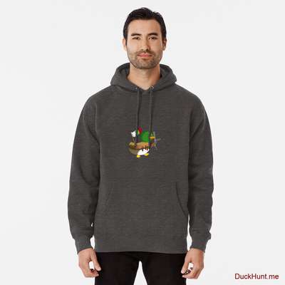 Kamikaze Duck Charcoal Heather Pullover Hoodie (Front printed) image