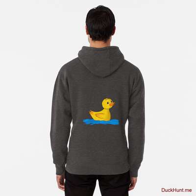 Plastic Duck Charcoal Heather Pullover Hoodie (Back printed) image