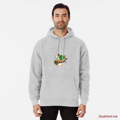 Kamikaze Duck Heather Grey Pullover Hoodie (Front printed) image