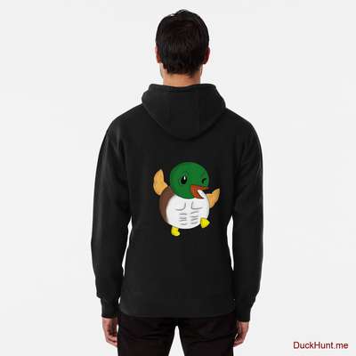 Super duck Black Pullover Hoodie (Back printed) image