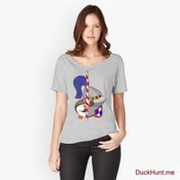 Armored Duck Heather Grey Relaxed Fit T-Shirt (Front printed)