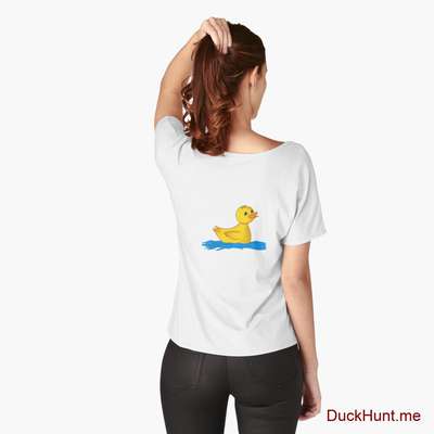 Plastic Duck White Relaxed Fit T-Shirt (Back printed) image