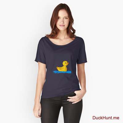 Plastic Duck Navy Relaxed Fit T-Shirt (Front printed) image