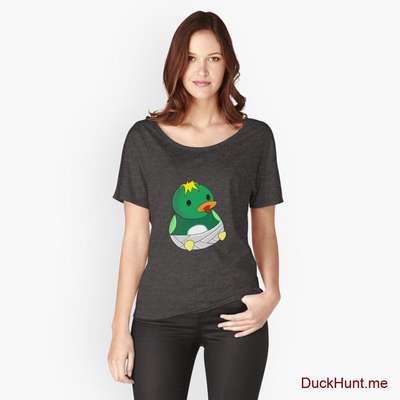 Baby duck Charcoal Heather Relaxed Fit T-Shirt (Front printed) image