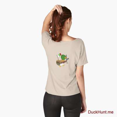 Kamikaze Duck Creme Relaxed Fit T-Shirt (Back printed) image