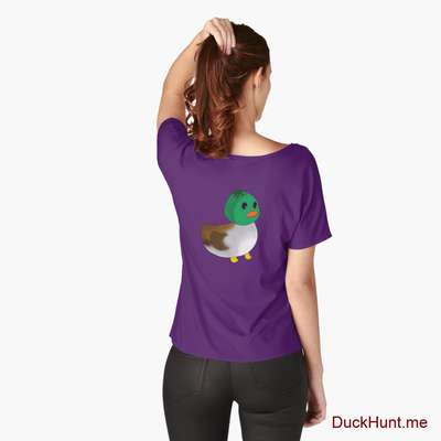 Normal Duck Purple Relaxed Fit T-Shirt (Back printed) image