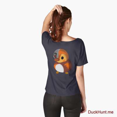 Mechanical Duck Navy Relaxed Fit T-Shirt (Back printed) image