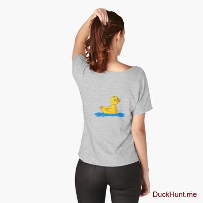 Plastic Duck Heather Grey Relaxed Fit T-Shirt (Back printed) image