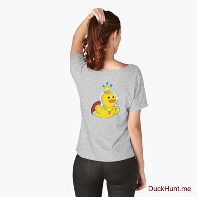 Royal Duck Heather Grey Relaxed Fit T-Shirt (Back printed) image