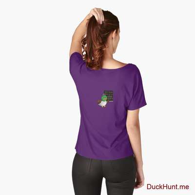Prof Duck Purple Relaxed Fit T-Shirt (Back printed) image