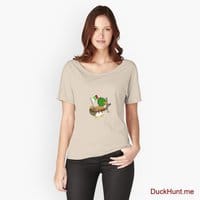 Kamikaze Duck Creme Relaxed Fit T-Shirt (Front printed)