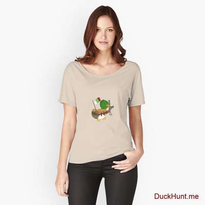 Kamikaze Duck Creme Relaxed Fit T-Shirt (Front printed) image