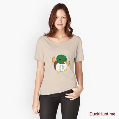 Super duck Creme Relaxed Fit T-Shirt (Front printed) image