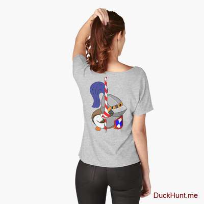 Armored Duck Heather Grey Relaxed Fit T-Shirt (Back printed) image
