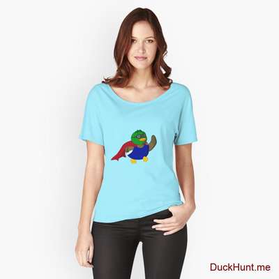 Alive Boss Duck Turquoise Relaxed Fit T-Shirt (Front printed) image