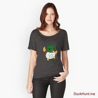 Super duck Charcoal Heather Relaxed Fit T-Shirt (Front printed)