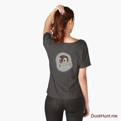 Ghost Duck (foggy) Charcoal Heather Relaxed Fit T-Shirt (Back printed) image