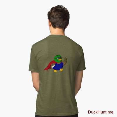 Alive Boss Duck Green Tri-blend T-Shirt (Back printed) image
