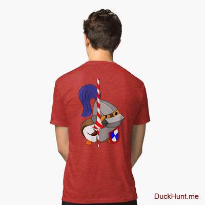 Armored Duck Red Tri-blend T-Shirt (Back printed) image