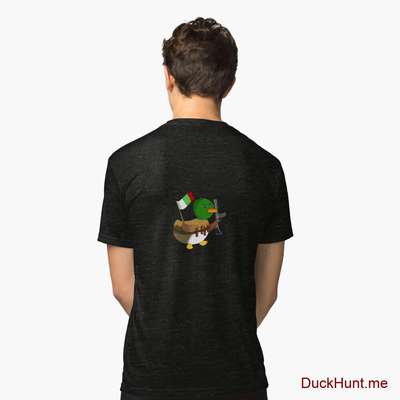 Kamikaze Duck Black Tri-blend T-Shirt (Back printed) image