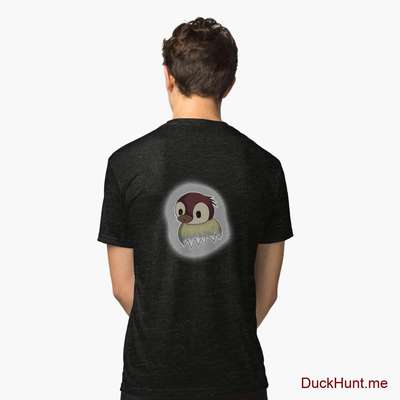 Ghost Duck (foggy) Black Tri-blend T-Shirt (Back printed) image
