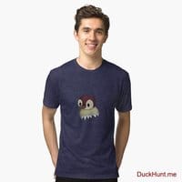 Ghost Duck (fogless) Navy Tri-blend T-Shirt (Front printed)
