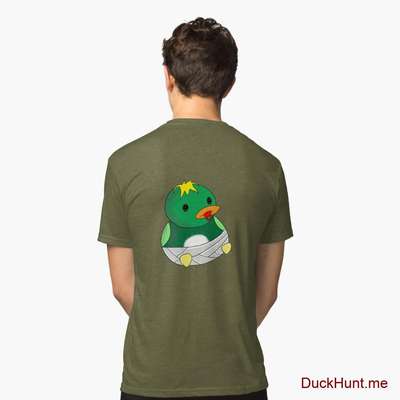 Baby duck Green Tri-blend T-Shirt (Back printed) image