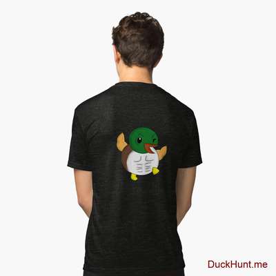 Super duck Black Tri-blend T-Shirt (Back printed) image