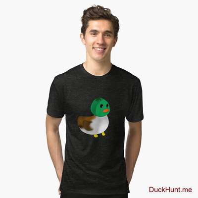 Normal Duck Black Tri-blend T-Shirt (Front printed) image