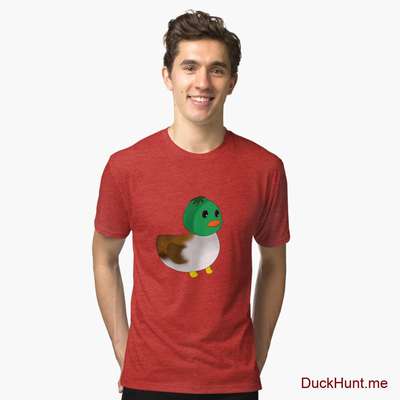 Normal Duck Red Tri-blend T-Shirt (Front printed) image