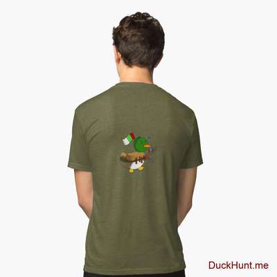 Kamikaze Duck Green Tri-blend T-Shirt (Back printed) image