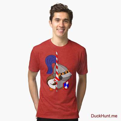 Armored Duck Red Tri-blend T-Shirt (Front printed) image