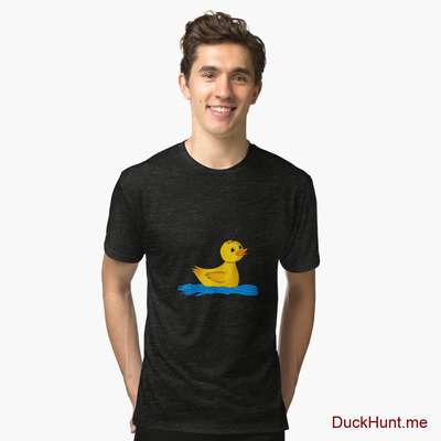 Plastic Duck Black Tri-blend T-Shirt (Front printed) image