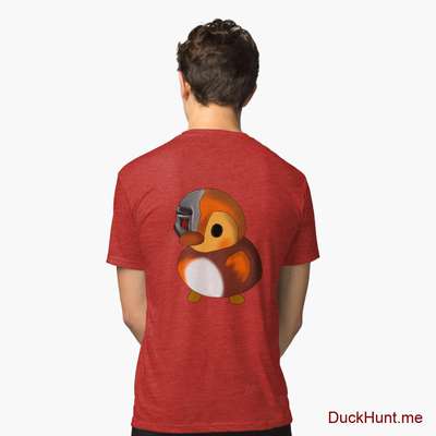 Mechanical Duck Red Tri-blend T-Shirt (Back printed) image