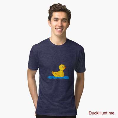 Plastic Duck Navy Tri-blend T-Shirt (Front printed) image