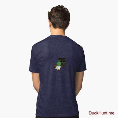 Prof Duck Navy Tri-blend T-Shirt (Back printed) image