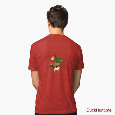 Kamikaze Duck Red Tri-blend T-Shirt (Back printed) image