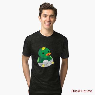 Baby duck Black Tri-blend T-Shirt (Front printed) image