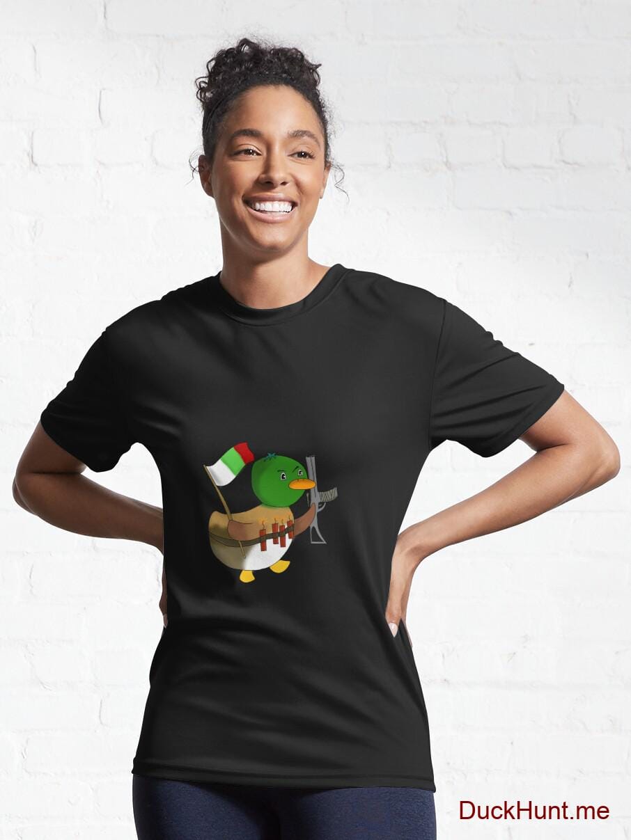 Kamikaze Duck Black Active T-Shirt (Front printed) alternative image 5