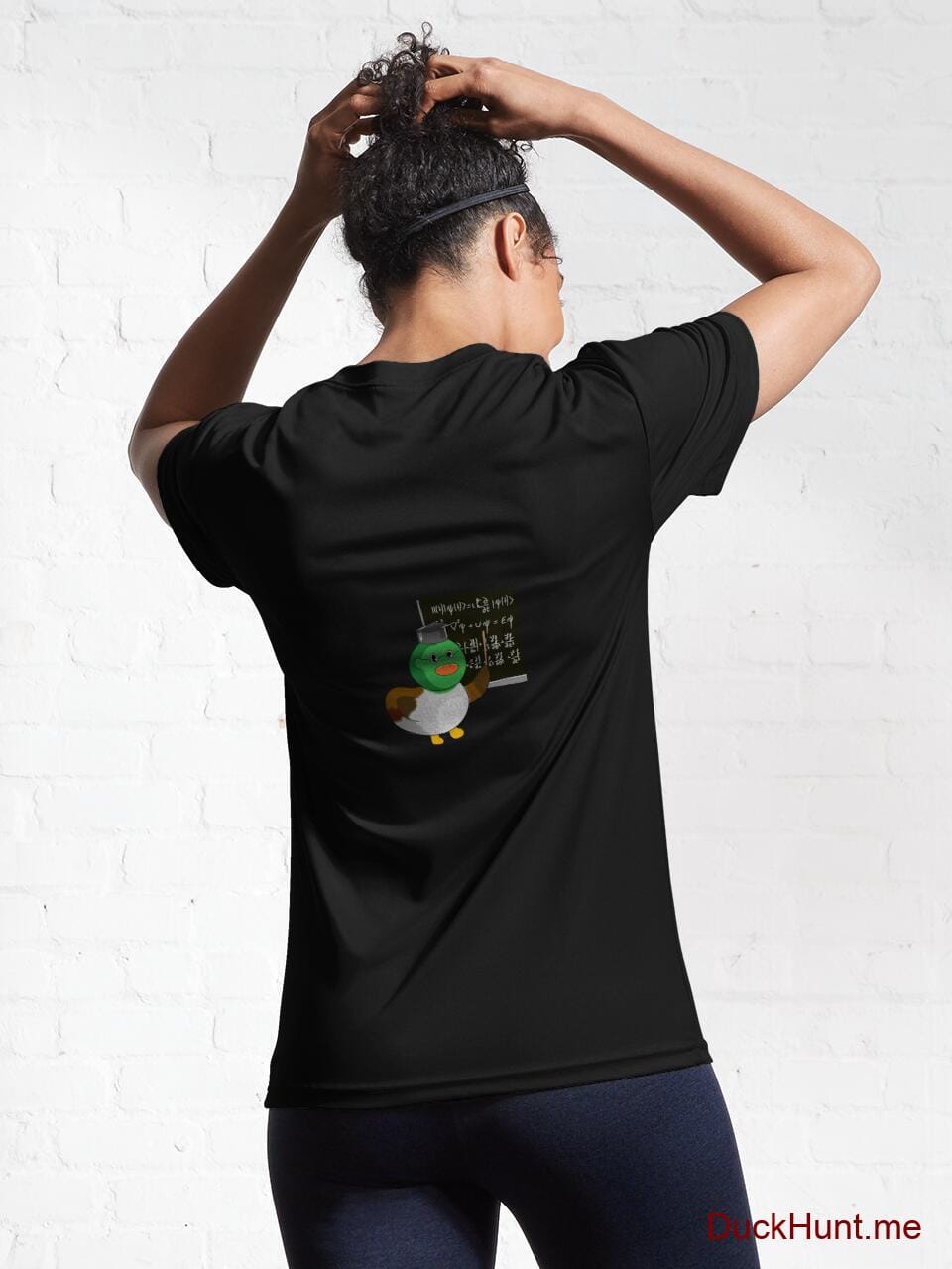Prof Duck Black Active T-Shirt (Back printed) alternative image 5