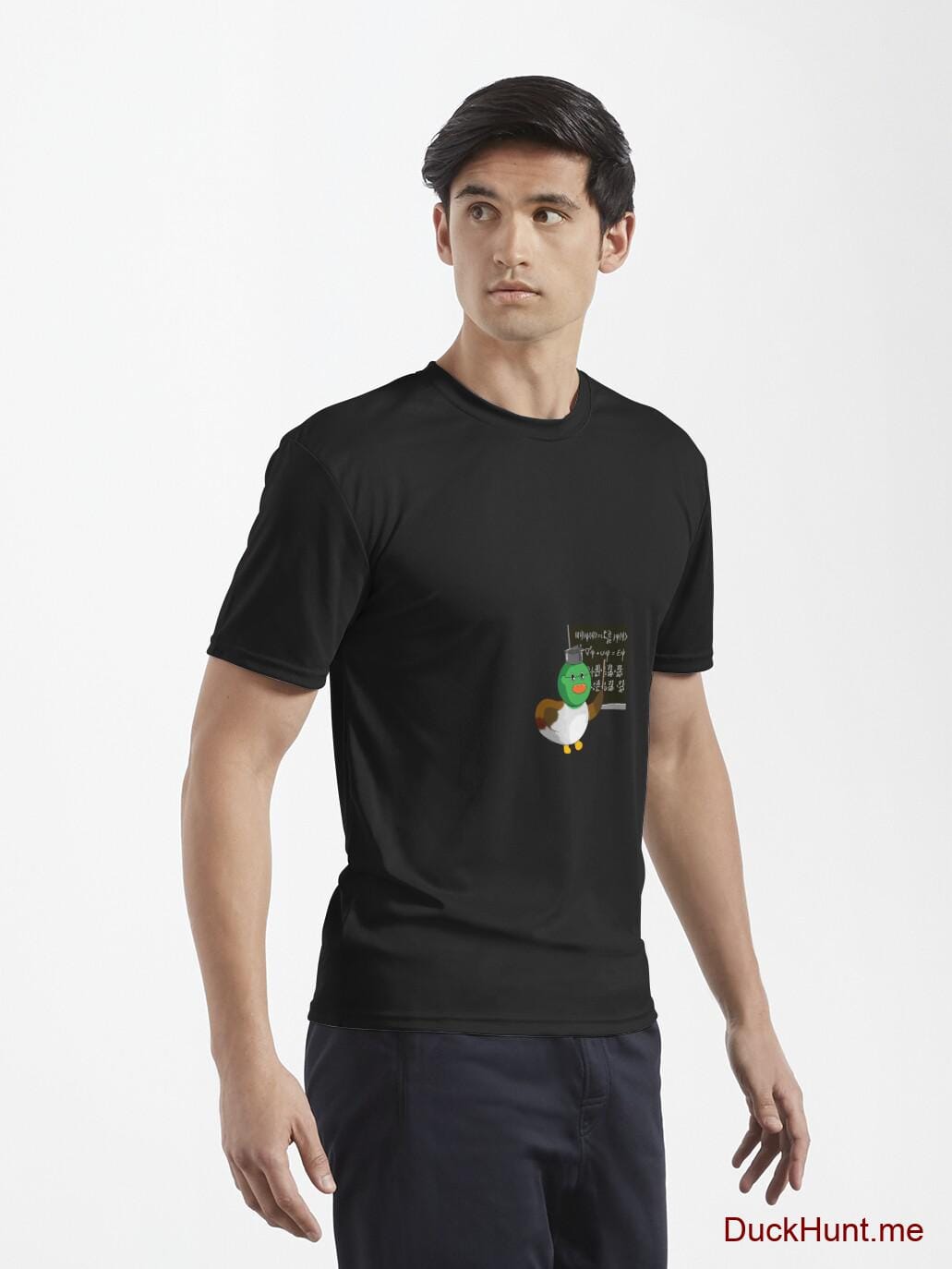 Prof Duck Black Active T-Shirt (Front printed) alternative image 6