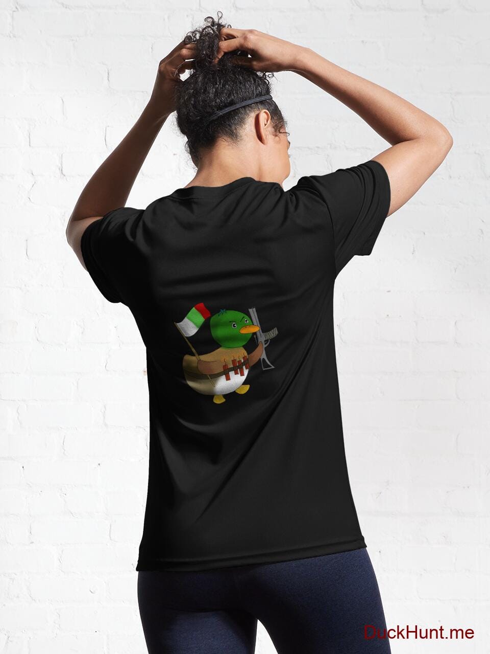 Kamikaze Duck Black Active T-Shirt (Back printed) alternative image 5
