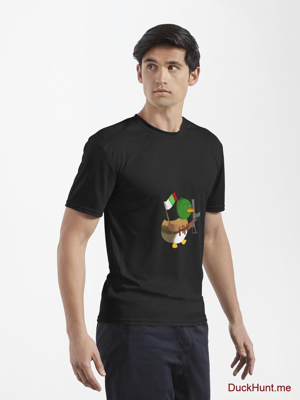 Kamikaze Duck Black Active T-Shirt (Front printed) alternative image 6