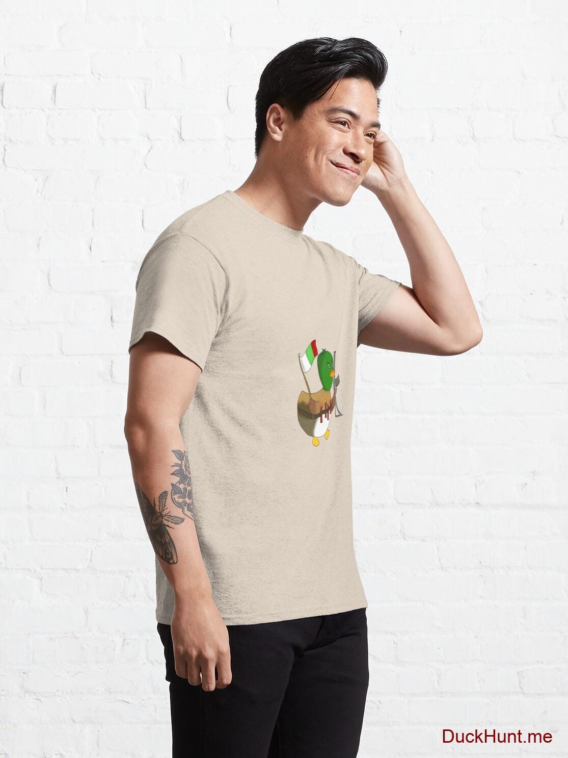 Kamikaze Duck Creme Classic T-Shirt (Front printed) alternative image 4