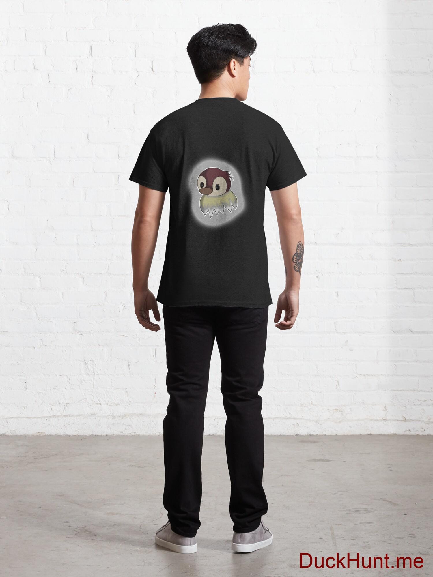 Ghost Duck (foggy) Black Classic T-Shirt (Back printed) alternative image 3