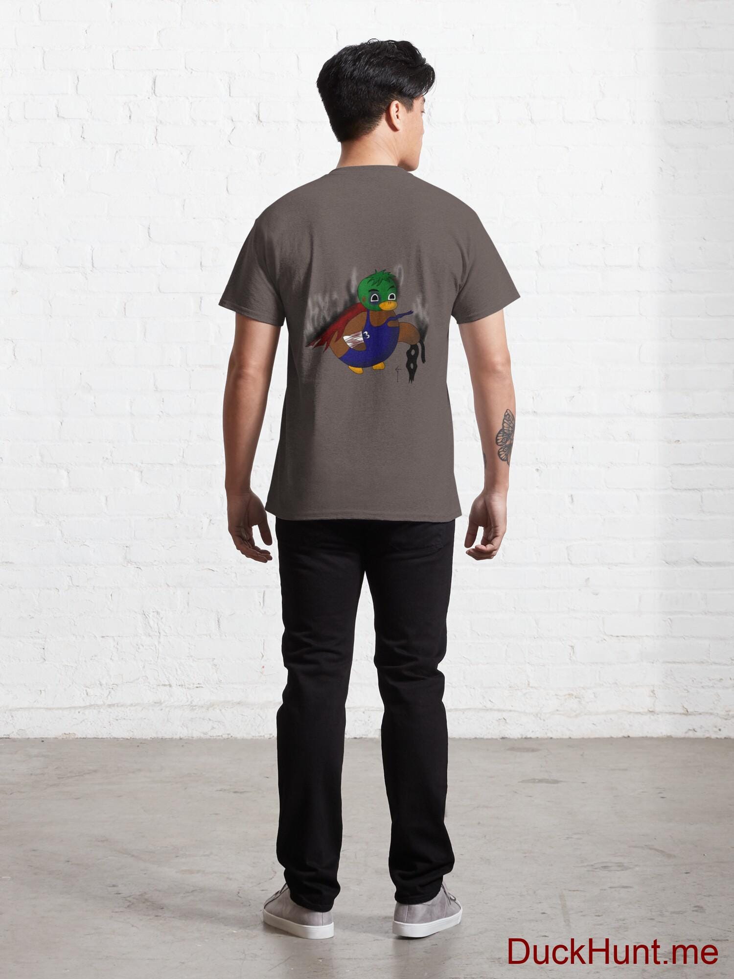 Dead Boss Duck (smoky) Dark Grey Classic T-Shirt (Back printed) alternative image 3